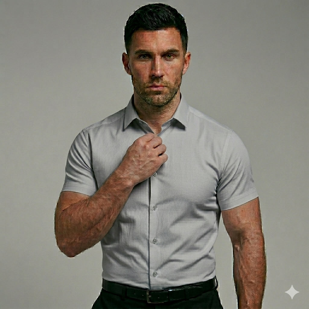 Men's Slim-Fit Stretch Short Sleeve Shirt