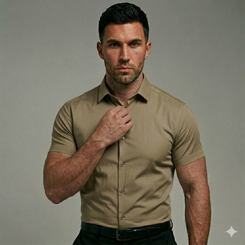 Men's Slim-Fit Stretch Short Sleeve Shirt