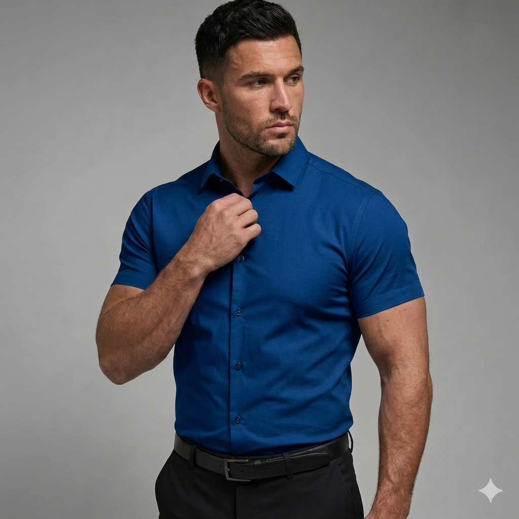 Men's Slim-Fit Stretch Short Sleeve Shirt