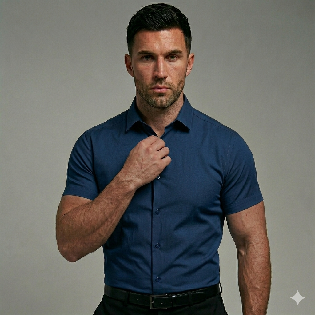 Men's Slim-Fit Stretch Short Sleeve Shirt