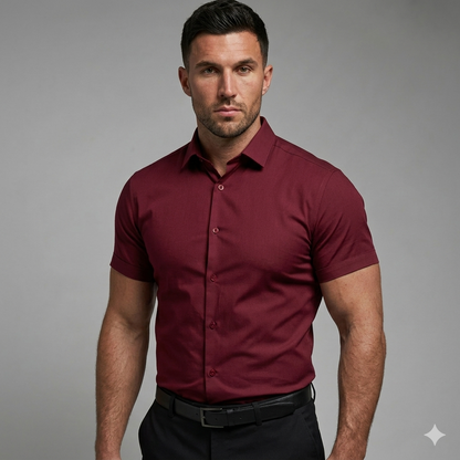 Men's Slim-Fit Stretch Short Sleeve Shirt