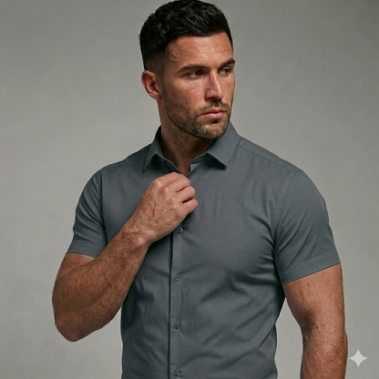 Men's Slim-Fit Stretch Short Sleeve Shirt