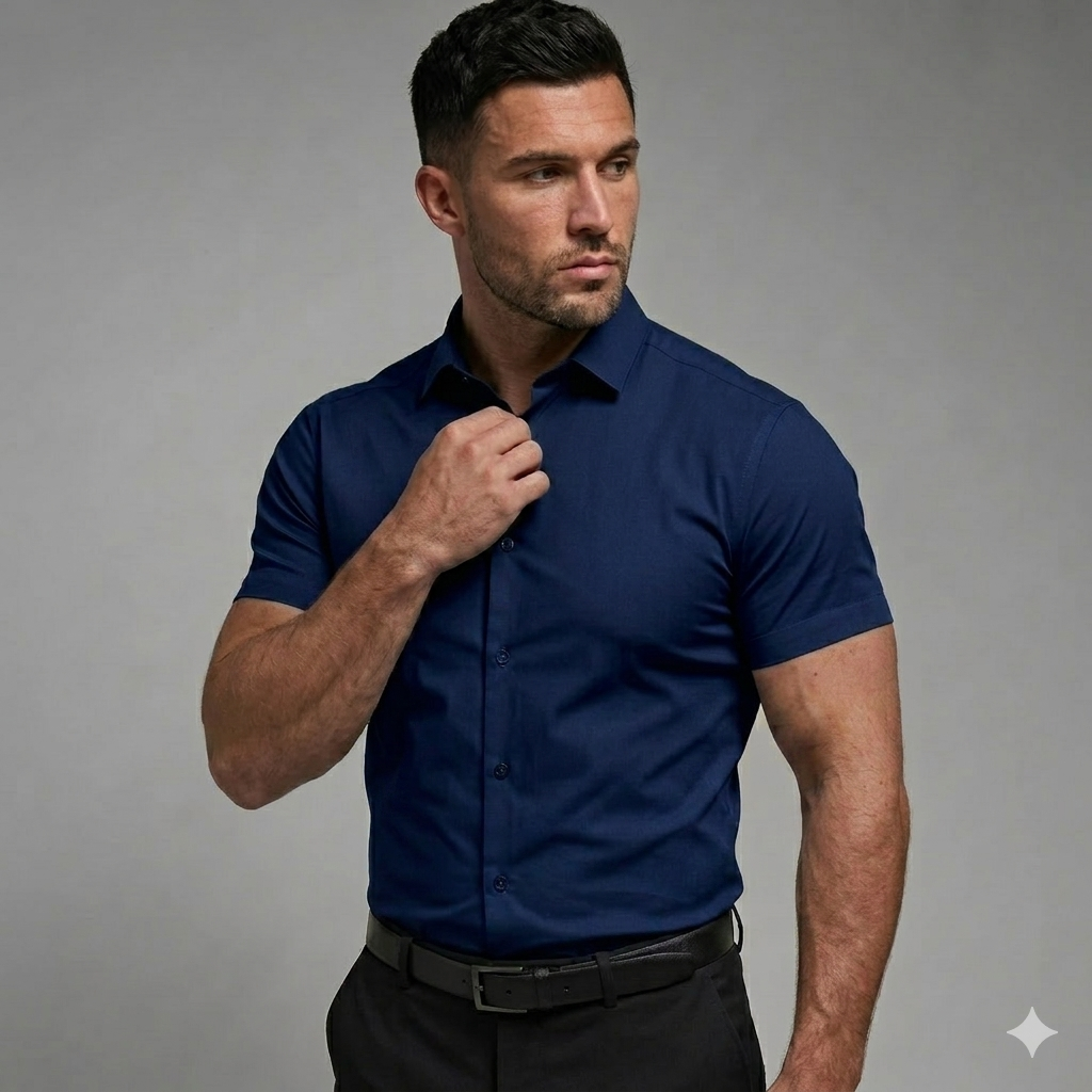Men's Slim-Fit Stretch Short Sleeve Shirt