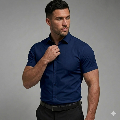 Men's Slim-Fit Stretch Short Sleeve Shirt