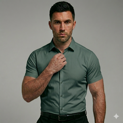 Men's Slim-Fit Stretch Short Sleeve Shirt