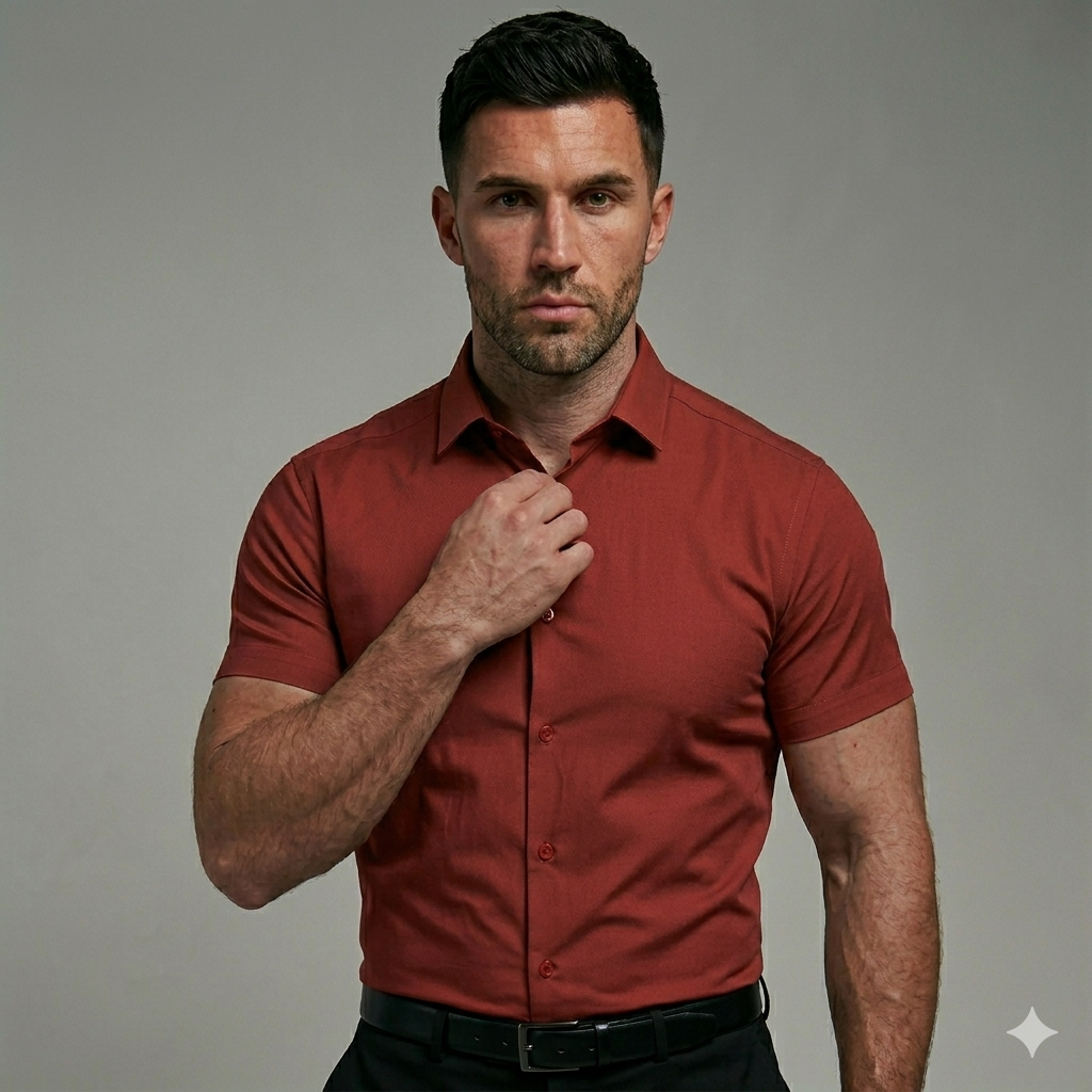 Men's Slim-Fit Stretch Short Sleeve Shirt
