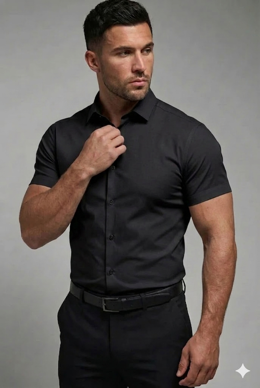 Men's Slim-Fit Stretch Short Sleeve Shirt
