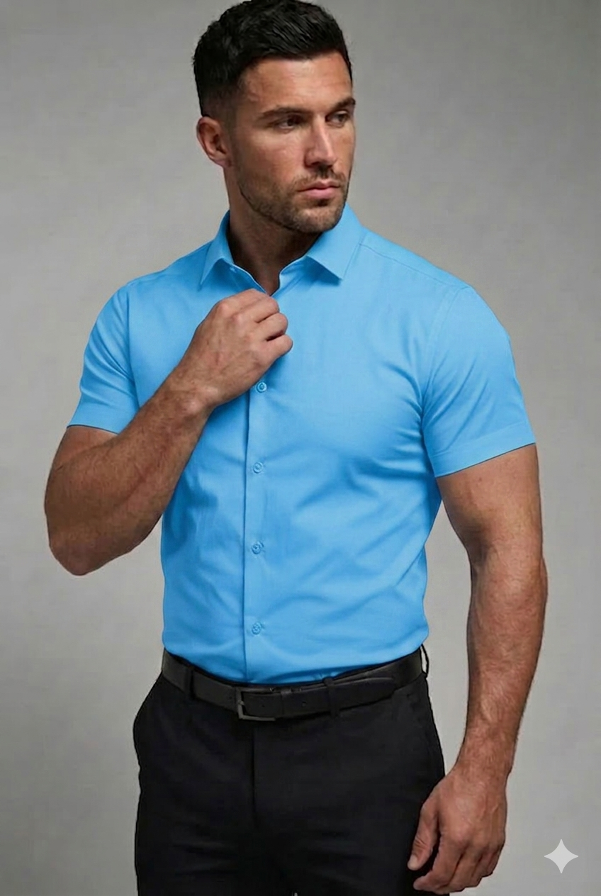 Men's Slim-Fit Stretch Short Sleeve Shirt