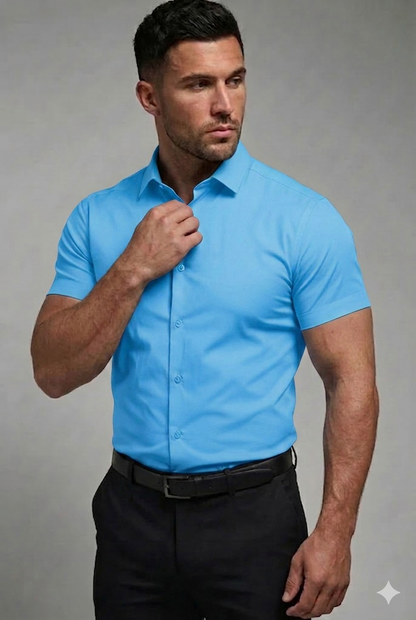 Men's Slim-Fit Stretch Short Sleeve Shirt