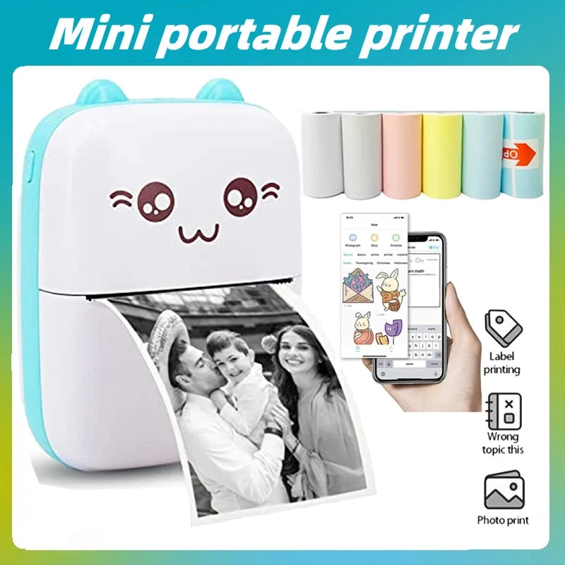 Mini Pocket Printer – Wireless Bluetooth Thermal Photo & Label Maker